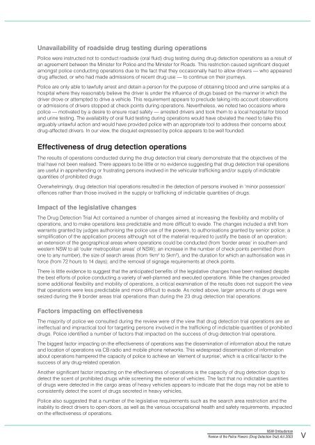 Review of the Police Powers (Drug Detection Trial) Act 2003 - NSW ...