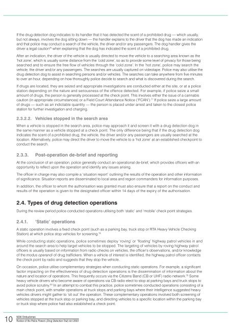 Review of the Police Powers (Drug Detection Trial) Act 2003 - NSW ...