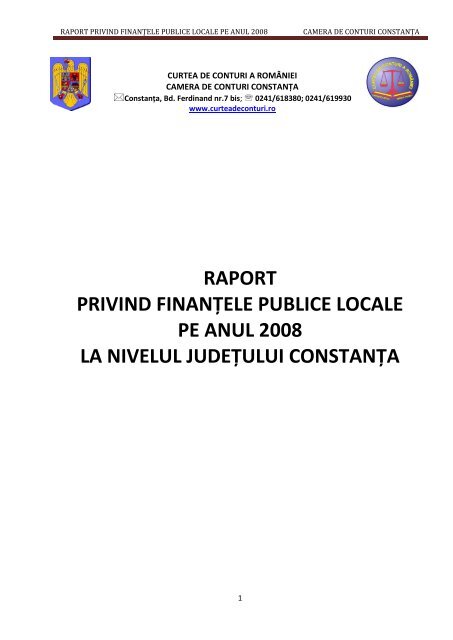 Raport locale Constanta - Curtea de Conturi