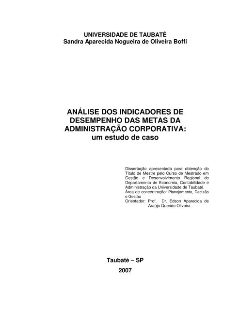 ANÁLISE DOS INDICADORES DE DESEMPENHO ... - Ppga.com.br