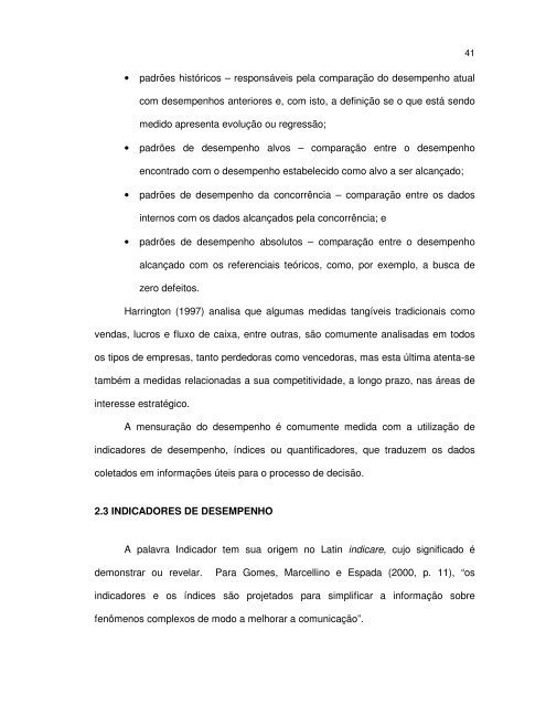 ANÁLISE DOS INDICADORES DE DESEMPENHO ... - Ppga.com.br