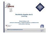 Rechtliche Aspekte des E- Learning - Stud.IP