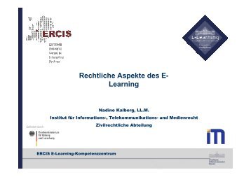 Rechtliche Aspekte des E- Learning - Stud.IP