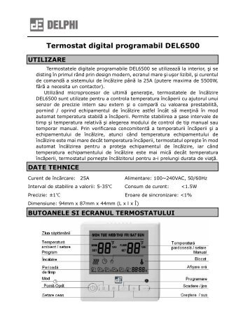 Termostat digital programabil DEL6500