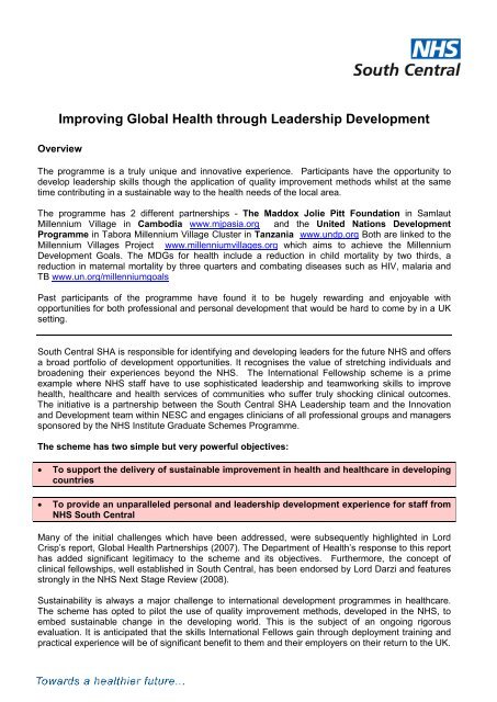 Improving Global Health through Leadership Development