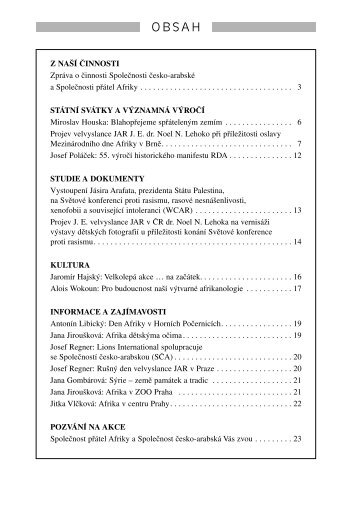 ÄÃ­slo 3/2001 (formÃ¡t Adobe PDF - 270 kB) - SpoleÄnost pÅÃ¡tel Afriky