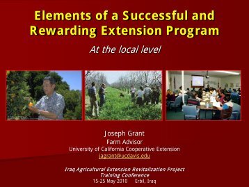 Elements of a Successful and Rewarding Extension Program