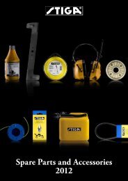 Spare Parts and Accessories 2012 - Stiga