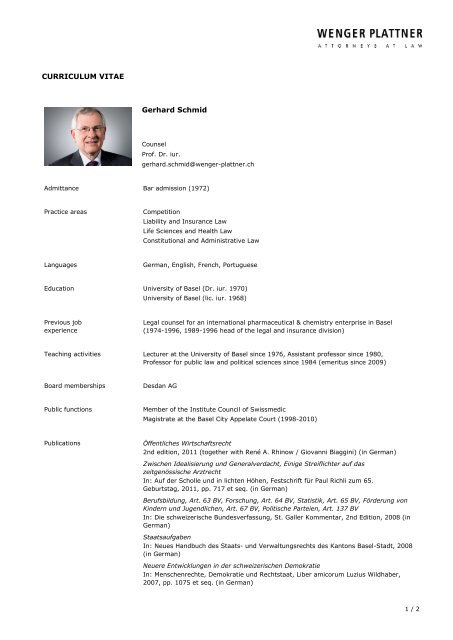 download CV - Wenger Plattner