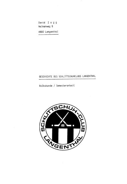 Geschichte - SC Langenthal Nachwuchs