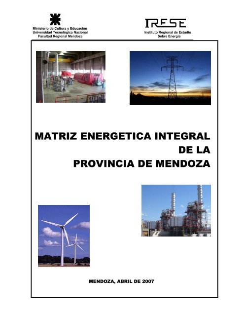 MATRIZ ENERGETICA INTEGRAL DE LA PROVINCIA DE MENDOZA