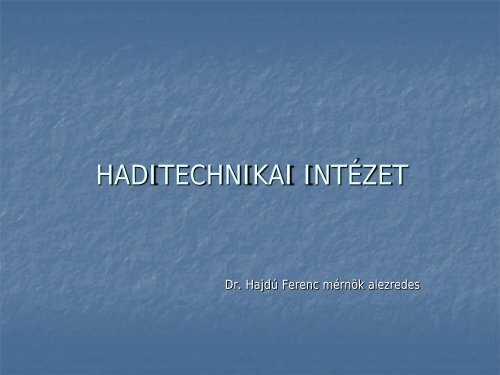 Haditechnikai IntÃ©zet - Uni-Nke