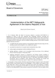 Implementation of the NPT Safeguards Agreement in the Islamic ...
