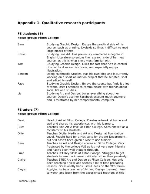 appendices in a research paper