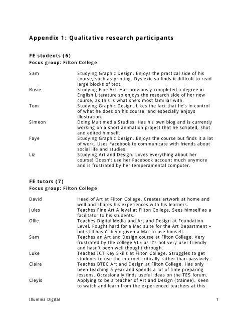 example of appendices of a research paper