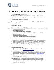 What do I need to do BEFORE arriving on campus - Rice University
