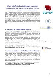 Wissenschaftliche Ergebnisse patent verwertet - ZEWK - TU Berlin