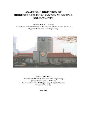 Anaerobic digestion of biodegradable organics in municipal solid