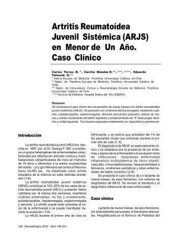 Artritis ReumatoÃ­dea Juvenil SistÃ©mica (ARJS) en Menor de Un AÃ±o ...