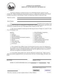 affidavit of exemption from city of wilmington transfer tax