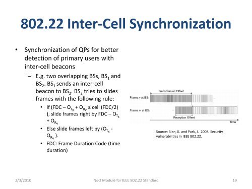 ns-2 module for ieee 802.22 standard