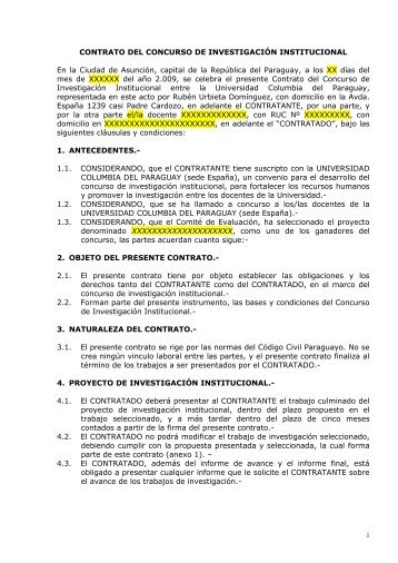 CONTRATO DEL CONCURSO DE INVESTIGACIÃN ...