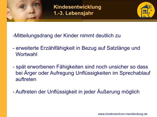 Kindesentwicklung 1.-3. Lebensjahr - Kinderzentrum Mecklenburg