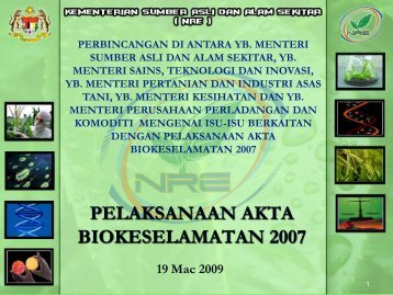 status pelaksanaan dasar kepelbagaian biologi kebangsaan - NRE