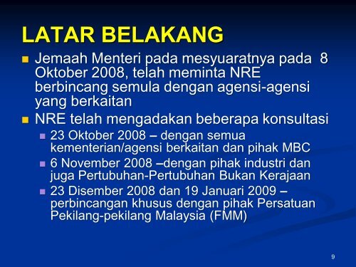 status pelaksanaan dasar kepelbagaian biologi kebangsaan - NRE