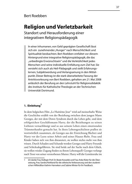 Religion und Verletzbarkeit - Seeking Sense