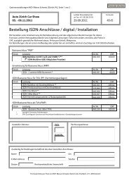 Bestellung ISDN-AnschlÃ¼sse / digital / Installation - Auto ZÃ¼rich CAR ...