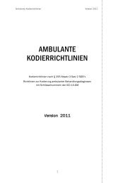 Ambulante Kodierrichtlinien 2011 - Sindbad