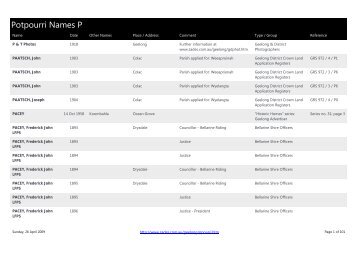 Geelong and District Potpourri database