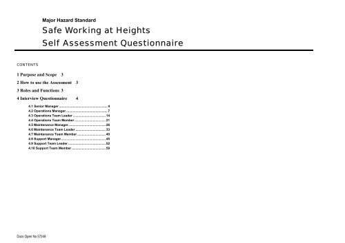 Self Assessment Questionnaire Safe Working at Height ... - MIRMgate