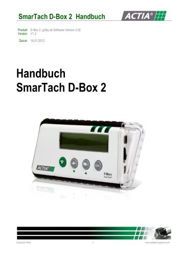 Handbuch SmarTach D-Box 2