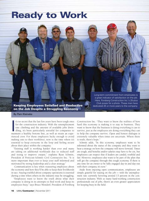 View Full November PDF Issue - Utility Contractor Magazine