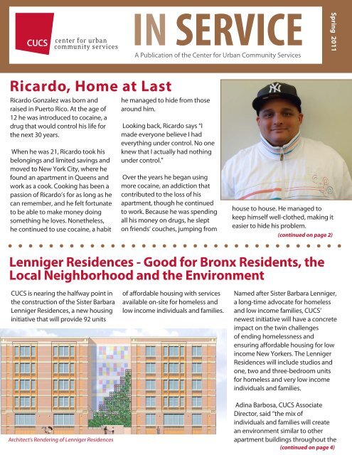 Ricardo, Home at Last - Center for Urban Community Services