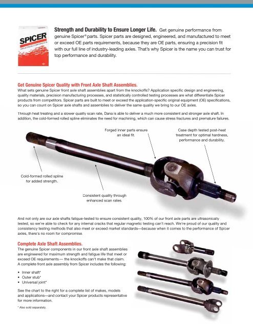 Genuine Spicer Front Axle Shafts - The Expert