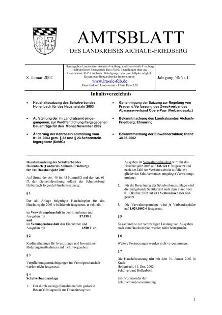 AMTSBLATT - Landkreis Aichach-Friedberg