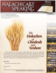 The Halachos of Chodosh and Yoshon