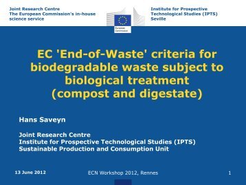 Waste criteria for compost and digestate - European ...