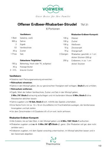 Offener Erdbeer-Rhabarber-Strudel TM 31 - Thermomix