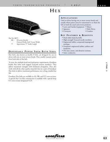 Catalog Technical Data and Product Specifications on Hex