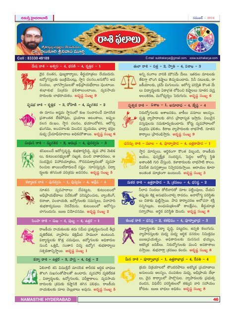 Namasthe Hyderabad November Monthly