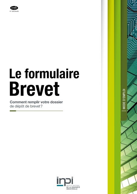 TÃ©lÃ©charger la brochure &quot;Le formulaire Brevet - Inpi