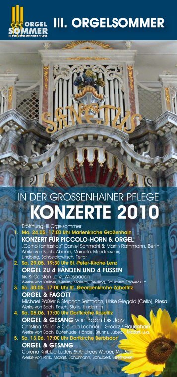 GRH Orgelsommer_2010 Flyer - Kirchspiel GroÃenhainer Land
