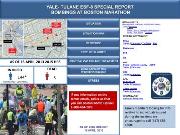 Yale-Tulane ESF-8 Special Report: Bombings at Boston ... - NCDMPH