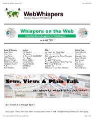 Whispers on the Web - August 2007 - WebWhispers Nu-Voice Club