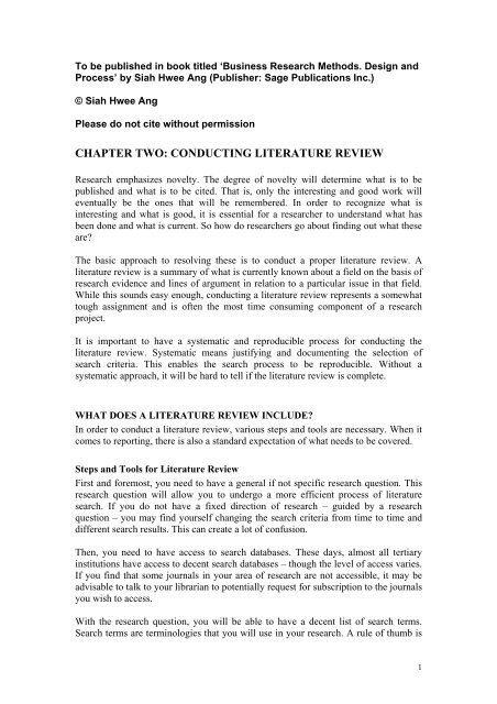 chapter two literature review sample