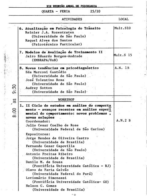 1989 - Sociedade Brasileira de Psicologia